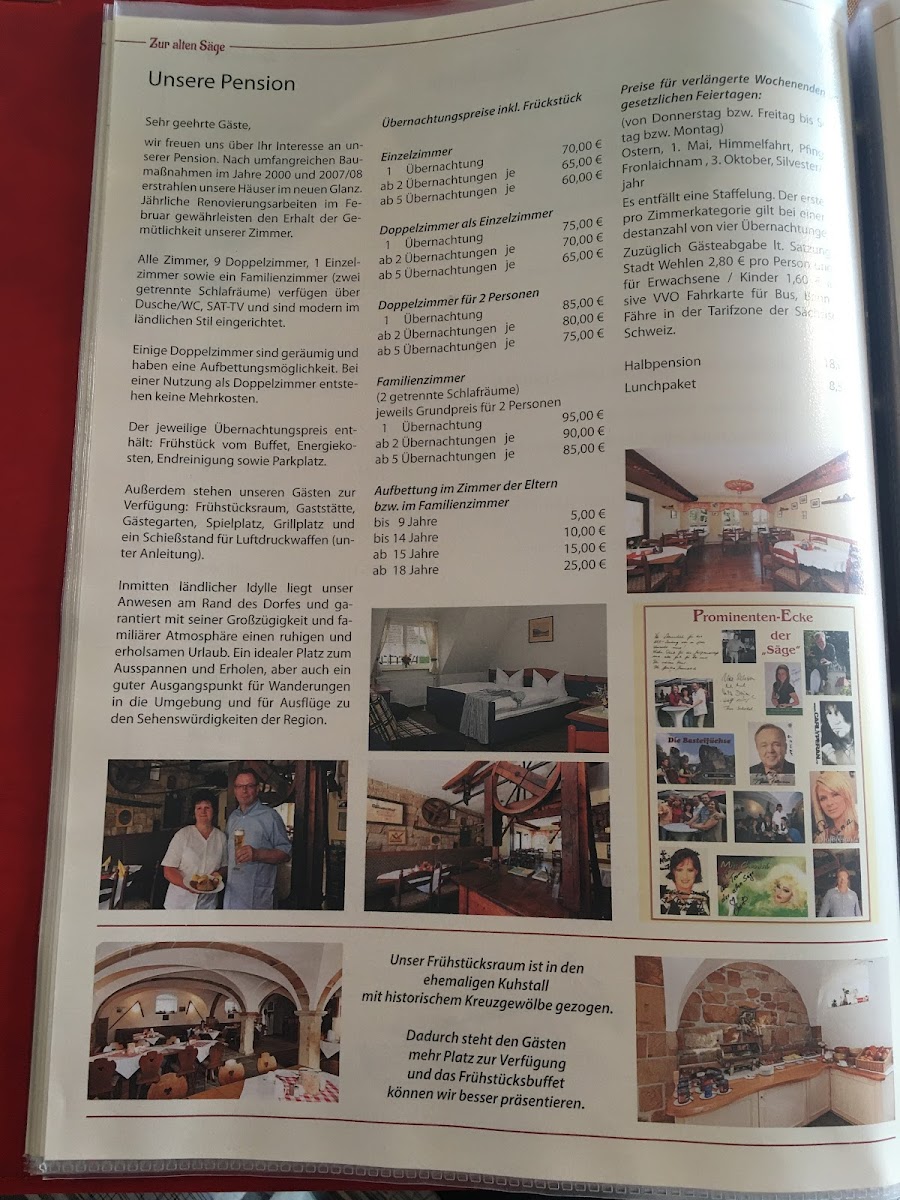 Menu Pension & Gasthaus Zur Alten Sage-6